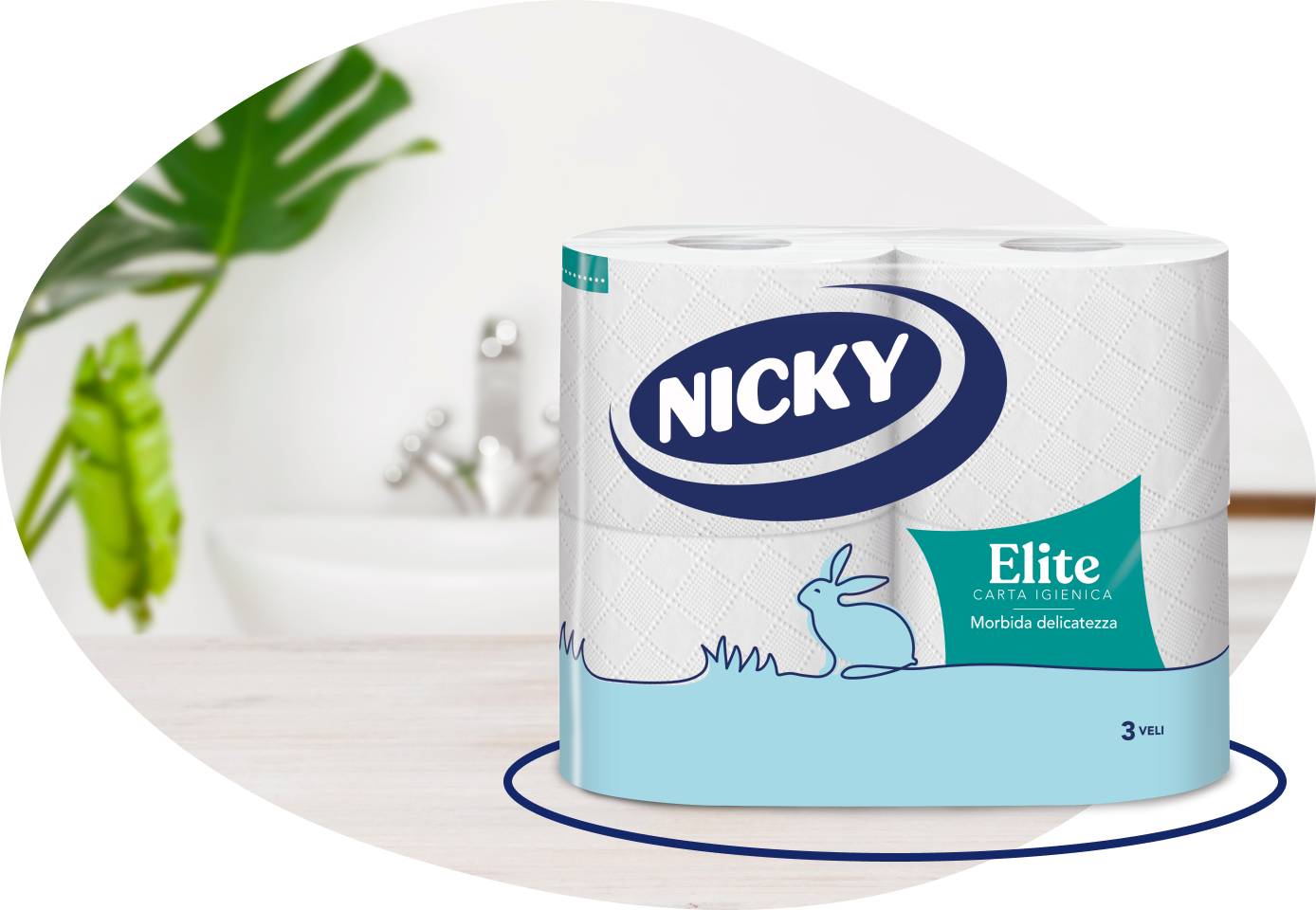 Nicky Elite - 4 Rotoli di Carta Igienica, 170 Soffici Fogli a 3 Veli,  Morbida e Resistente a Contatto con la Pelle, Dermatologicamente Testata,  Carta