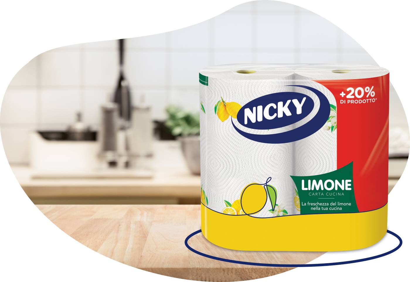 Carta Cucina Nicky Maxi Limone 2v Conf.Da 4 Rotoli